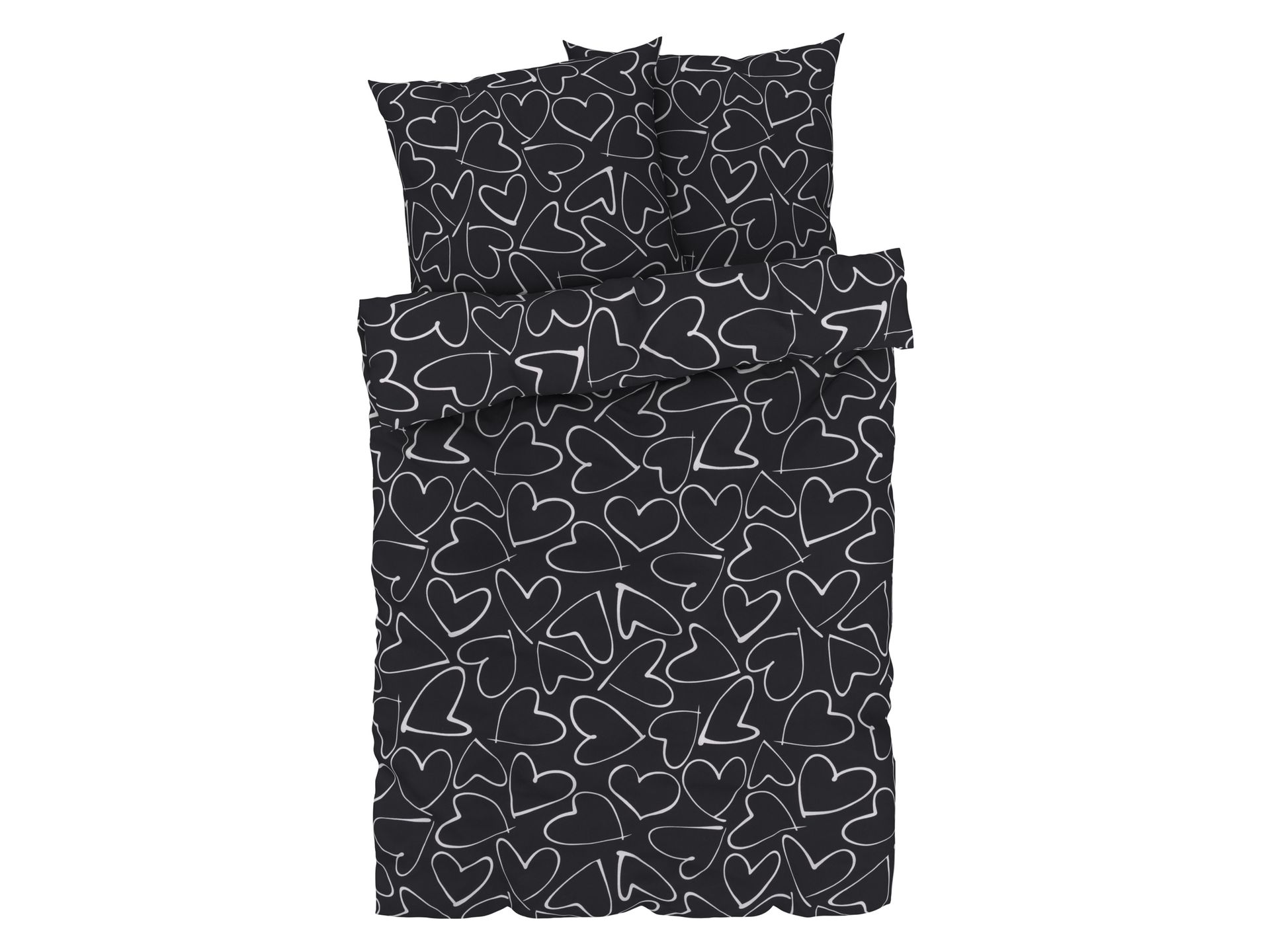 LIVARNO home Pościel z bawełny renforcé, 220 x 200 cm (Serca)