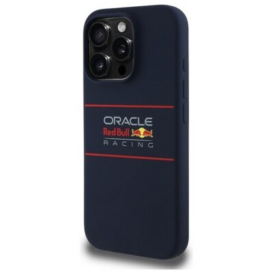 Etui RED BULL Silicone Horizontal Logo MagSafe do Apple iPhone 15 Pro Granatowy