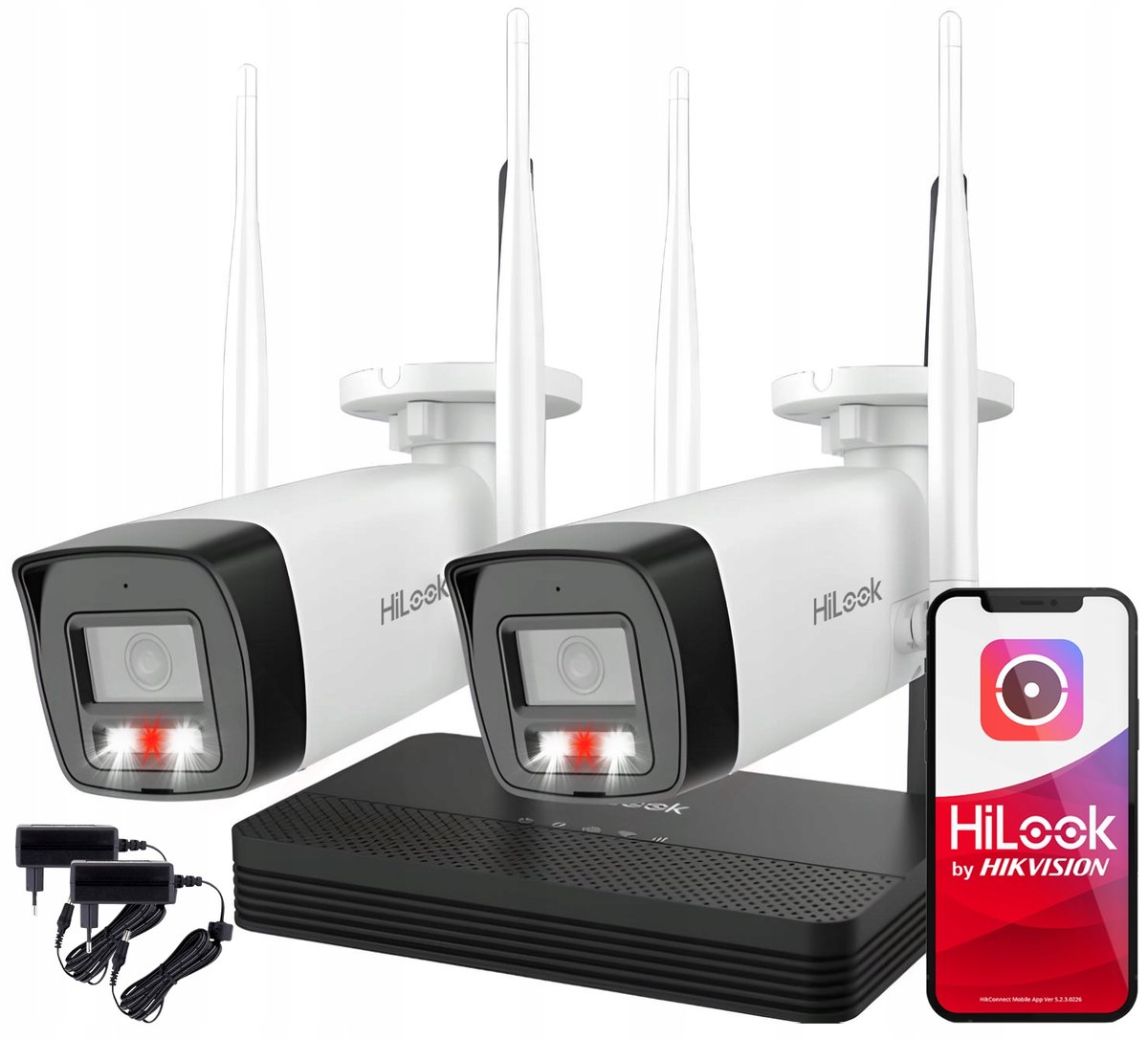 Easylink - Zestaw 2 Kamer Wifi 4Mpx Z Rejestratorem Nvs - Wifikit-B4-4Ch Hilook By Hikvision