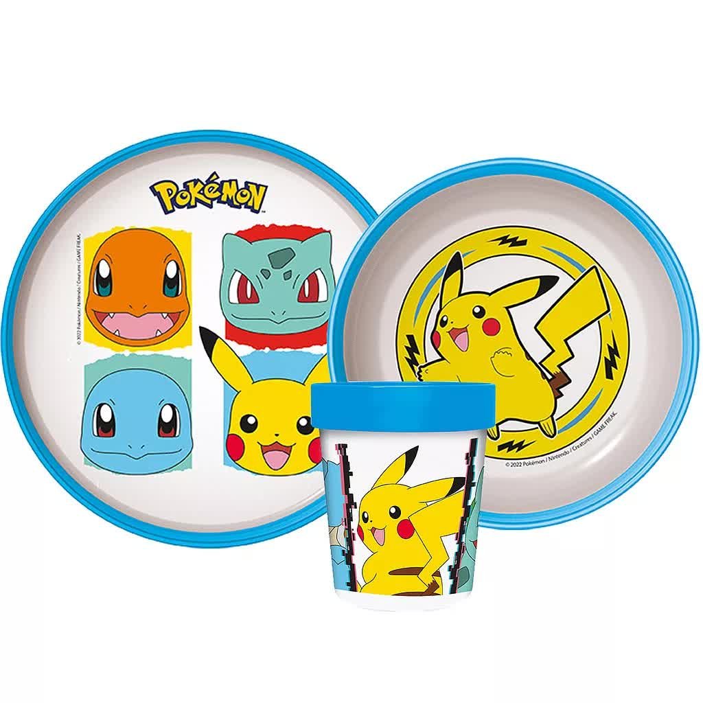 Zestaw Obiadowy Antypoślizgowy Pokemon Pikachu