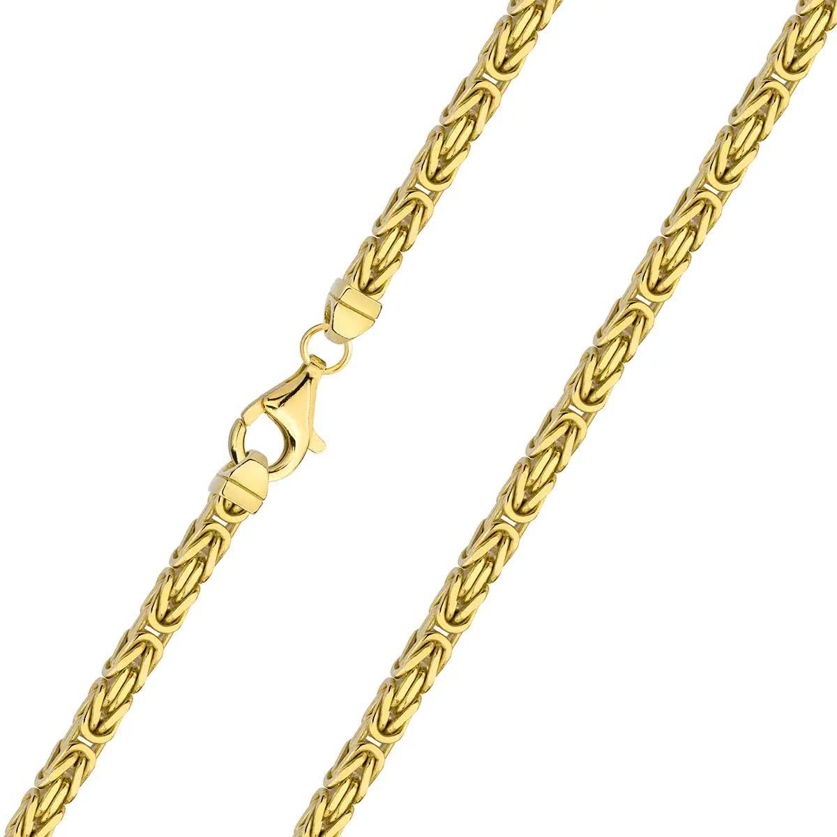 Łańcuszek splot królewski srebrny pozłacany 4mm 60cm
