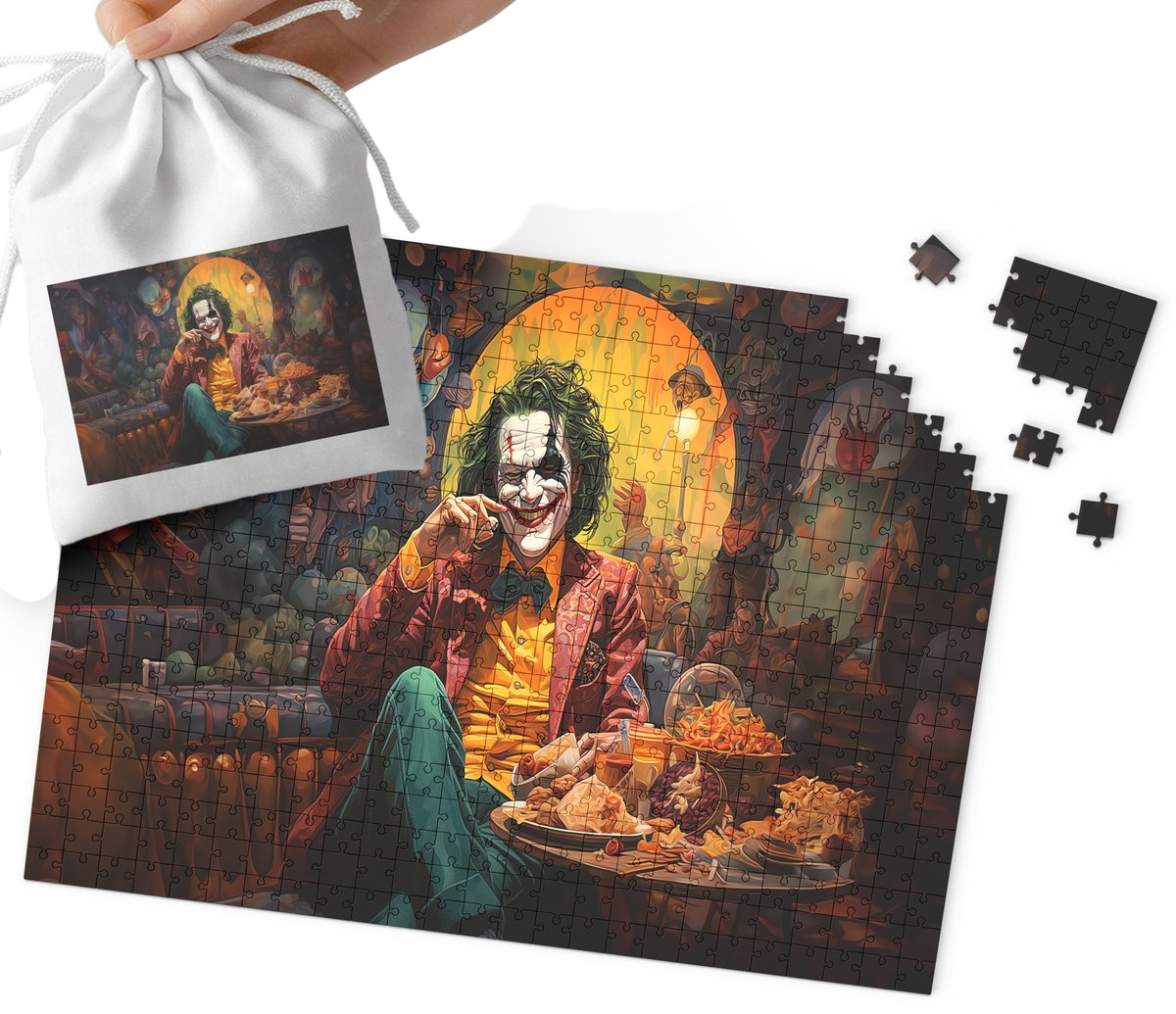 PUZZLE - BATMAN JOKER WZORY Z FILMÓW I GIER 35el + WORECZEK