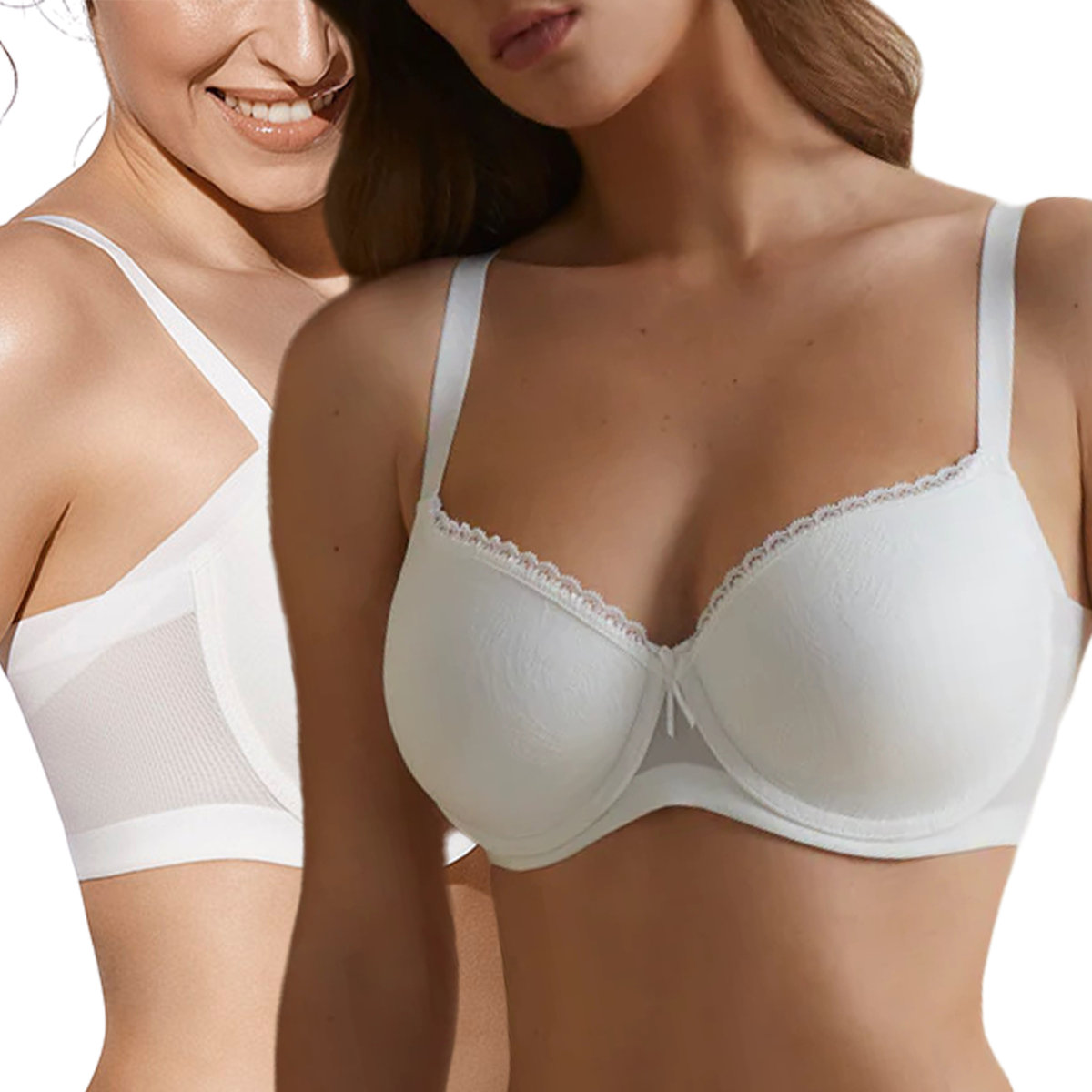 Biustonosz Usztywniany Gładki Modelujący Boki Codzienny Wygodny Biały 80D