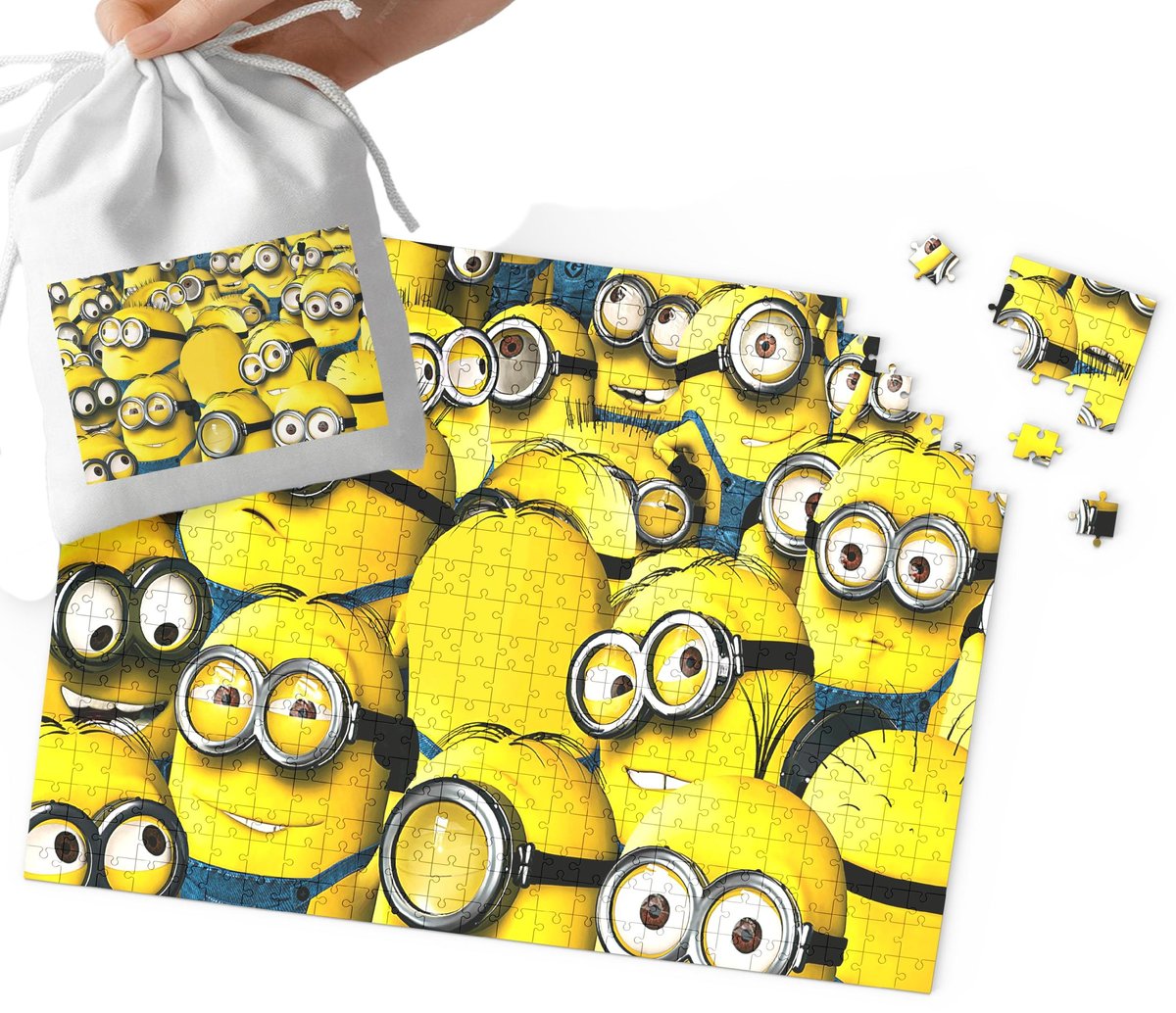 PUZZLE - MINIONKI WZORY Z BAJEK I GIER PREZENT NA ŚWIĘTA 35el WORECZEK