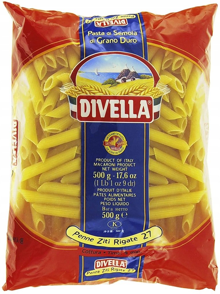 Makaron DIVELLA Rurki 500g PENNE ZITI RIGATE 500 g