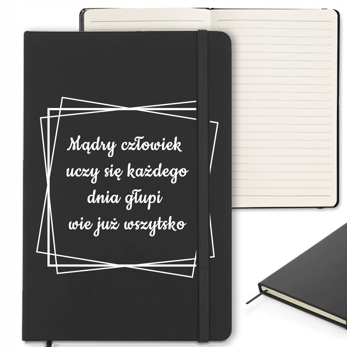 NOTES Z GUMKĄ 120 Stron Dla Nauczyciela MĄDRY UCZY SIĘ CODZIENNIE Wzory