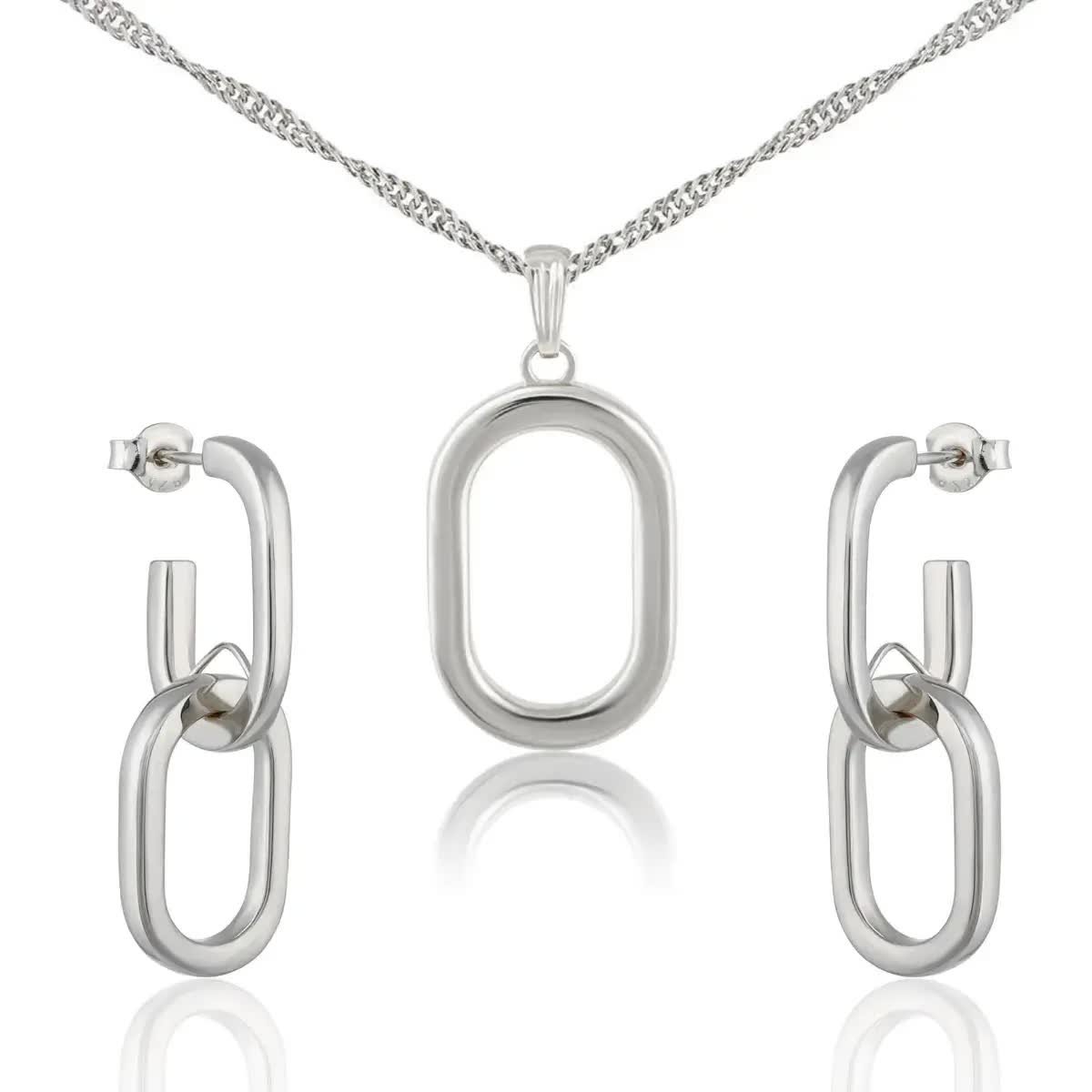 Komplet biżuterii srebrnej Chains Aurora