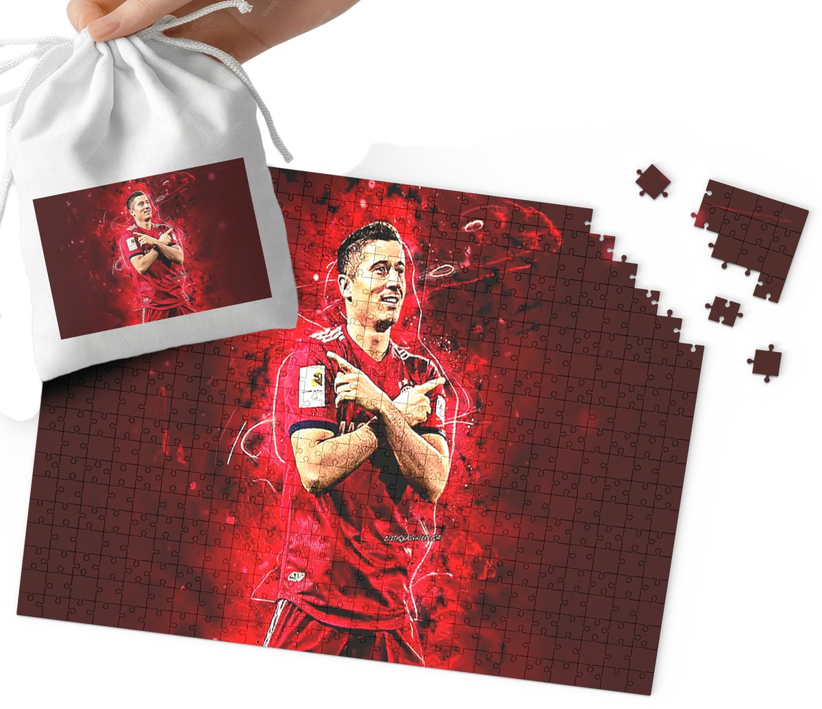 PUZZLE - Robert Lewandowski WZORY DLA MAŁEGO PIŁKARZA 35el + WORECZEK