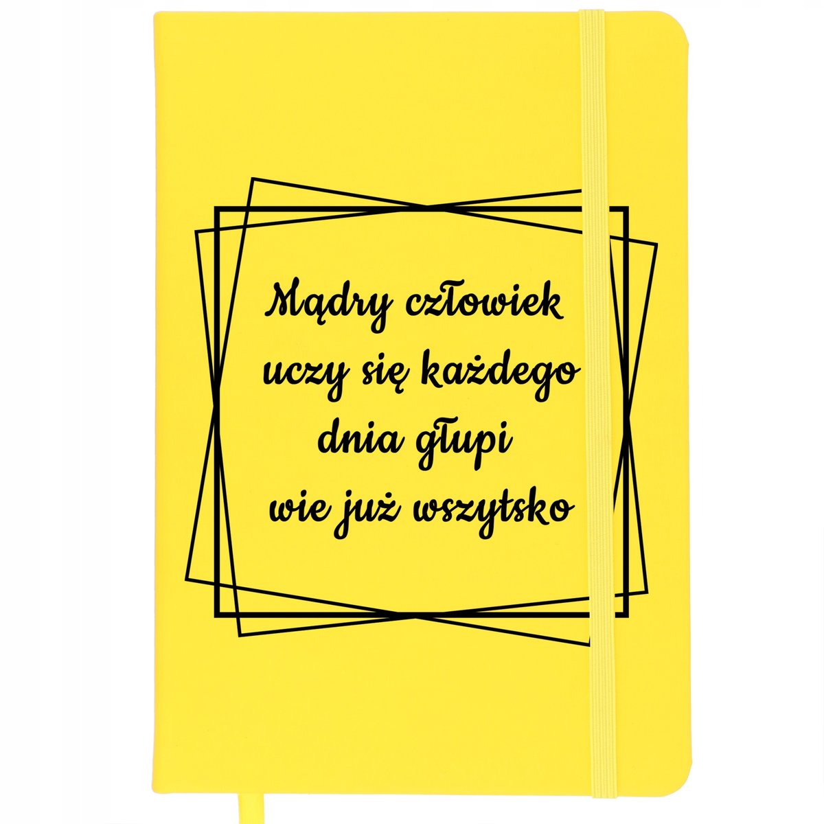 NOTES Z GUMKĄ Żółty Prezent Dla Nauczyciela MĄDRY UCZY SIĘ CODZIENNIE Wzory