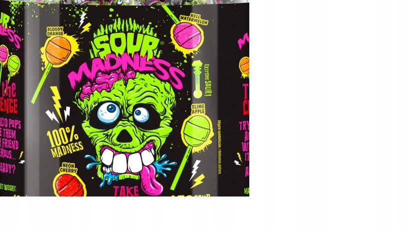 Lizaki Sour Madness Argo 100g 10 sztuk Halloween kwaśny