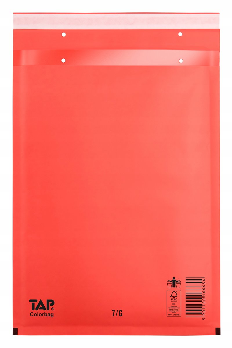 Czerwone Koperty Bąbelkowe 17/7/G Red TAP Colorbag 100 szt.