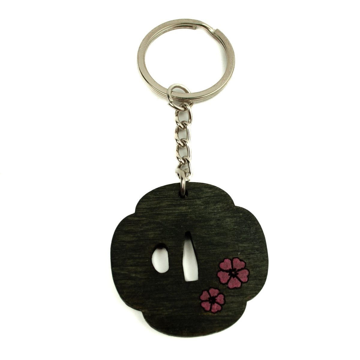 Brelok Breloczek Do Kluczy Tsuba Sakura Kwiat Wiśni Czarno Różowa
