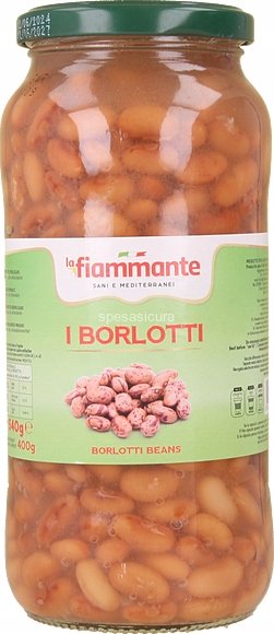 Fasola Borlotti La Fiammante w szklanym słoiku o pojemności 540 g