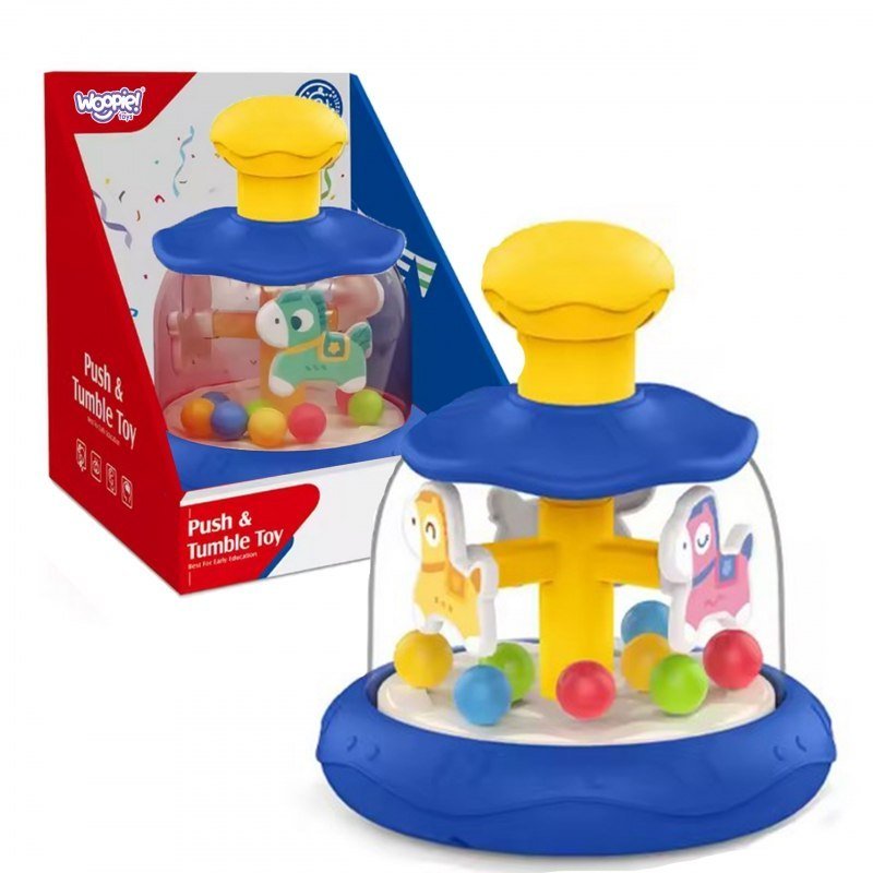 Woopie Baby Kolorowe Koniki Niebieski Bączek Karuzela Z Kulkami