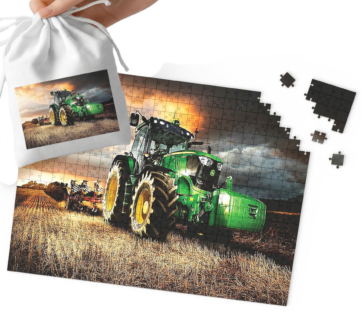 PUZZLE - TRAKTOR CIĄGNIK WZORY DLA MAŁYCH ROLNIKÓW 35el + WORECZEK