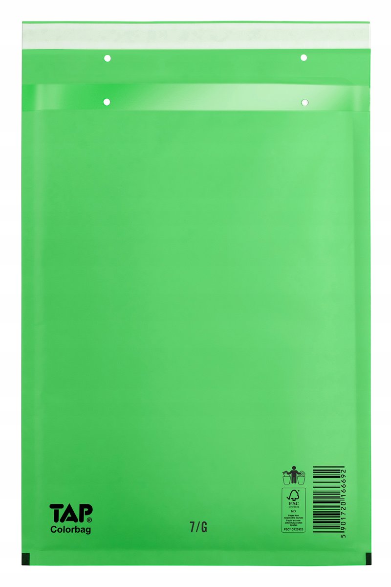 Zielone Koperty Bąbelkowe 17/7/G GREEN TAP Colorbag 100szt