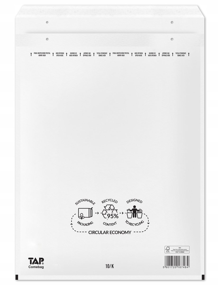 Koperty Bąbelkowe 20/10/K White TAP Comebag 50 szt.