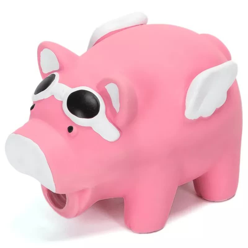 Latająca Różowa Świnka Lateksowa Zabawka Dla Psa Z Dźwiękiem 9X6X6Cm