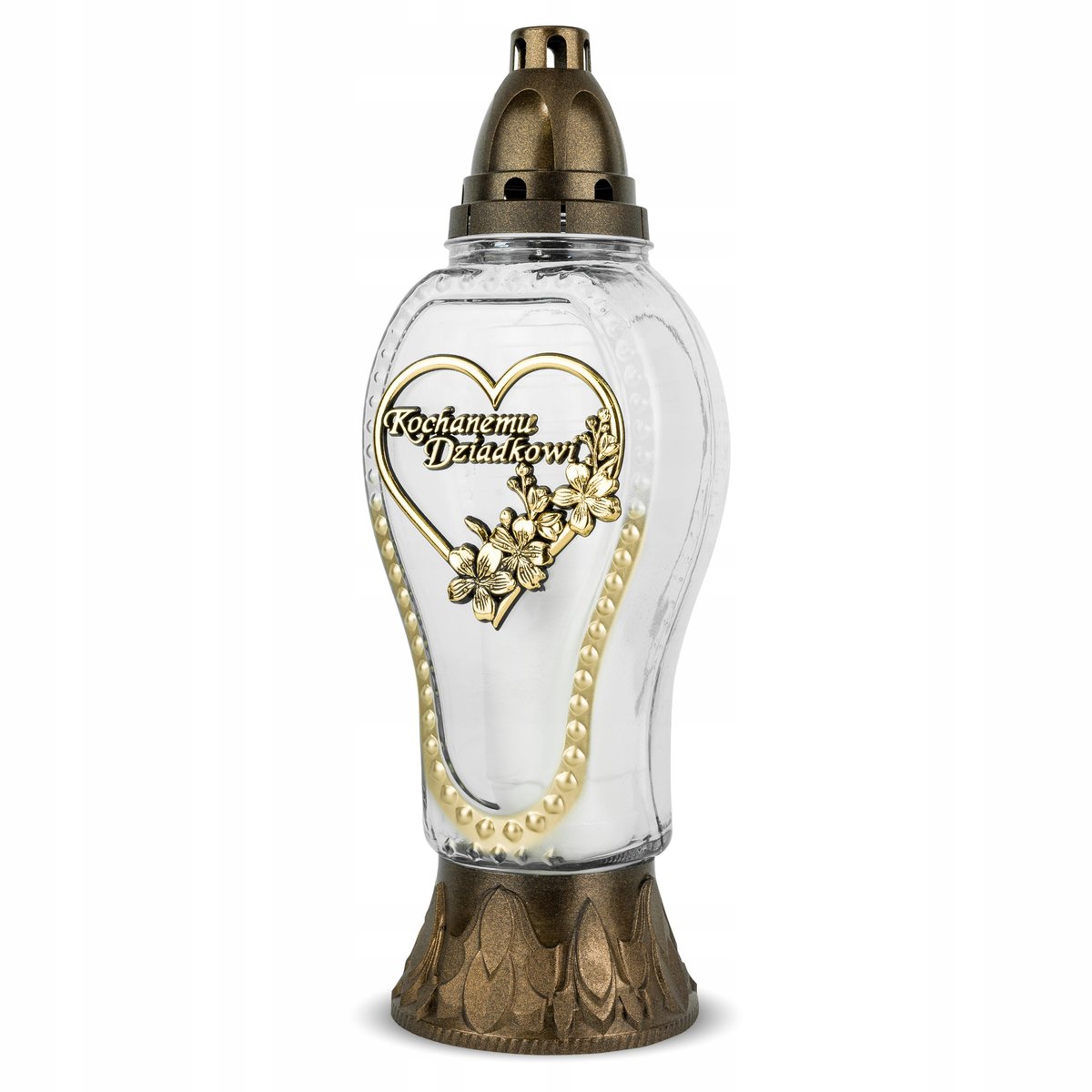 Znicz Z Dedykacją Kochanemu Dziadkowi 34 Cm Złoty Dp629 Znicz Z Wkładem