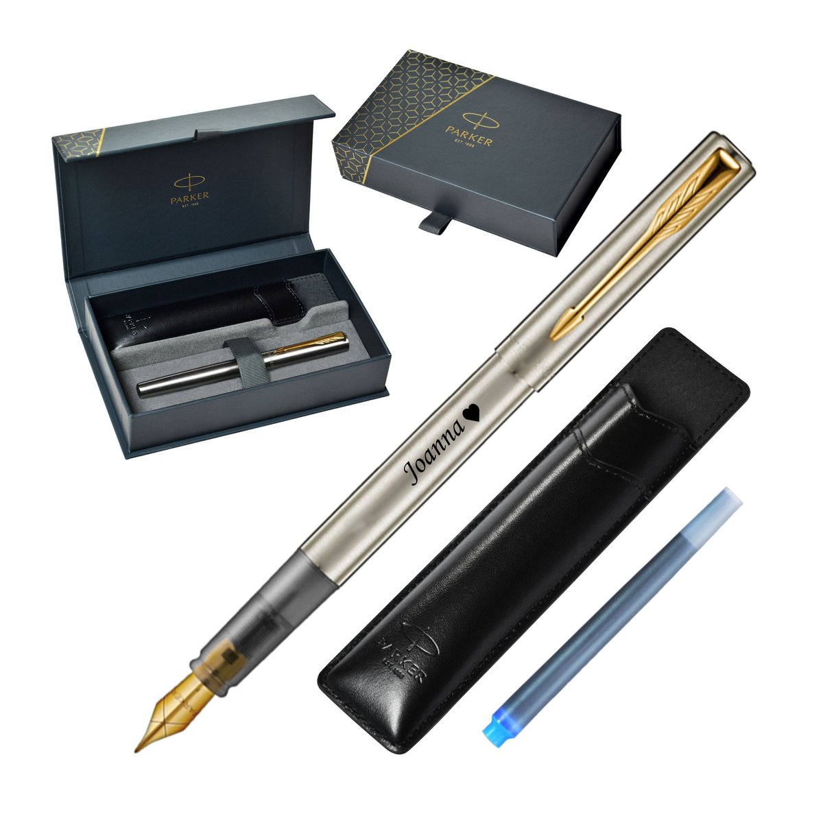 Pióro Parker Z Grawerem z Etui Pudełko Prezent Vector XL Excellent GT Stal