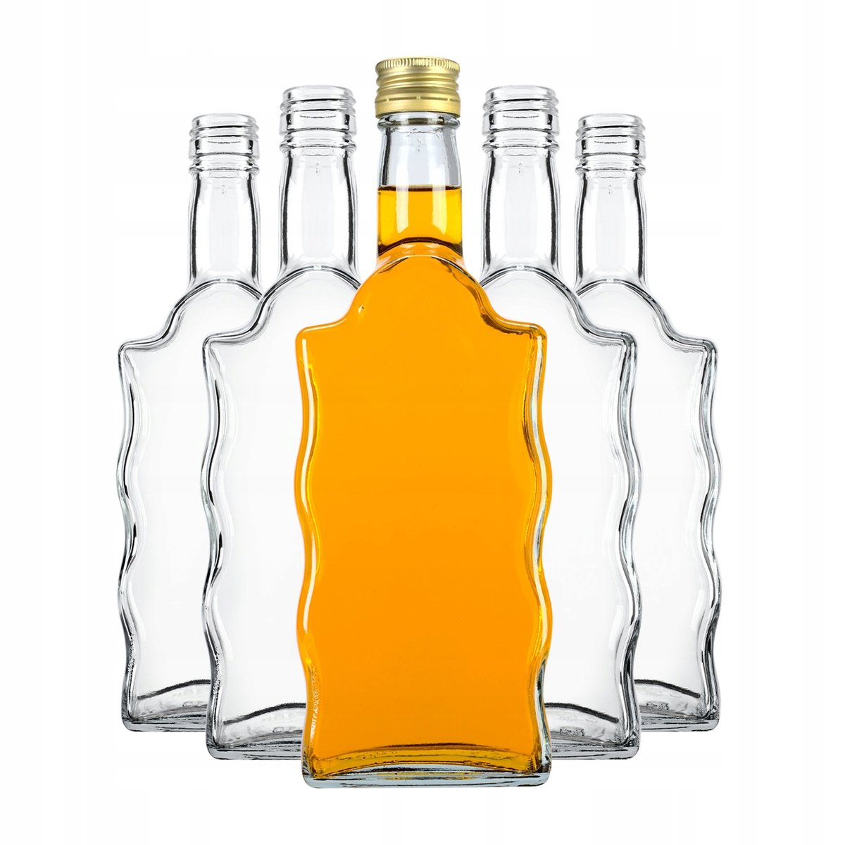 5x BUTELKA SZKLANA FALA na NALEWKI WINO SOK LIKIERY BIMBER 500 ml 0,5 L