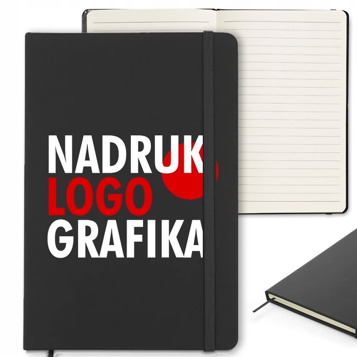 CZARNY NOTES 120 stron Z Gumką Zakładką BEACH PARTY Ciekawe Wzory