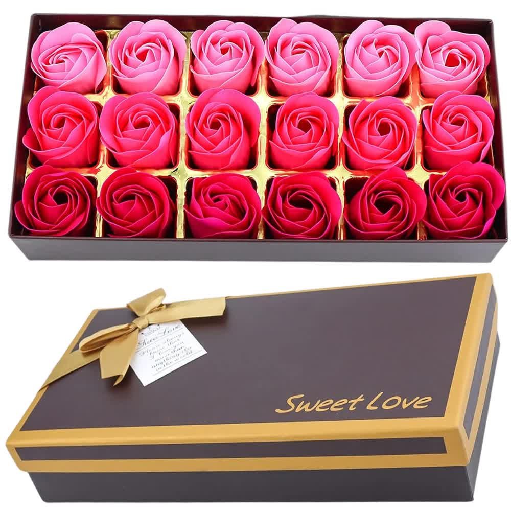 Sztuczne kwiaty 18 szt. zestaw róże zapachowe mydlane na prezent