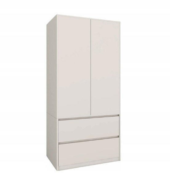 Elegancka Dwudrzwiowa Szafa Z Dwiema Szufladami Kaszmir 180X90X51 Cm