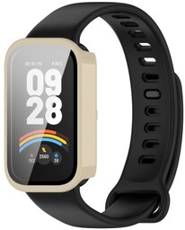 Bizon Etui ze szkłem do zegarka Case+Glass Watch do Xiaomi Smart Band 9 Active / Redmi Band 3, beżowe
