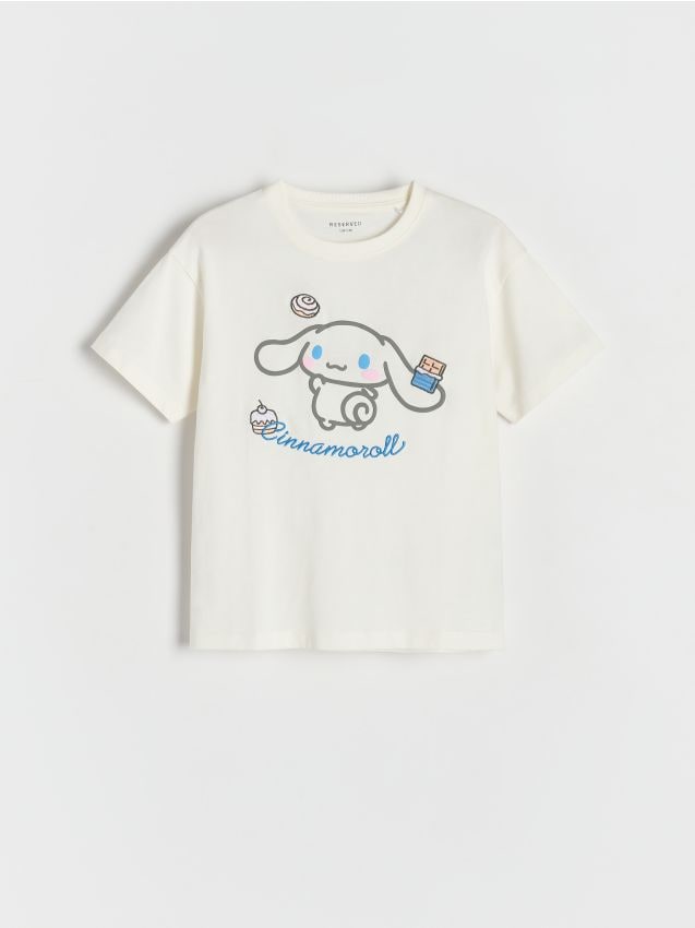 Reserved - T-shirt Cinnamoroll - złamana biel