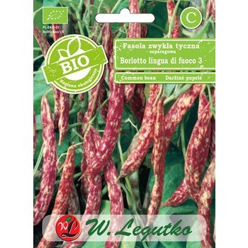 Nasiona Fasola zwykła BIO Borlotto lingua di fuoco 3 30g - W.Legutko