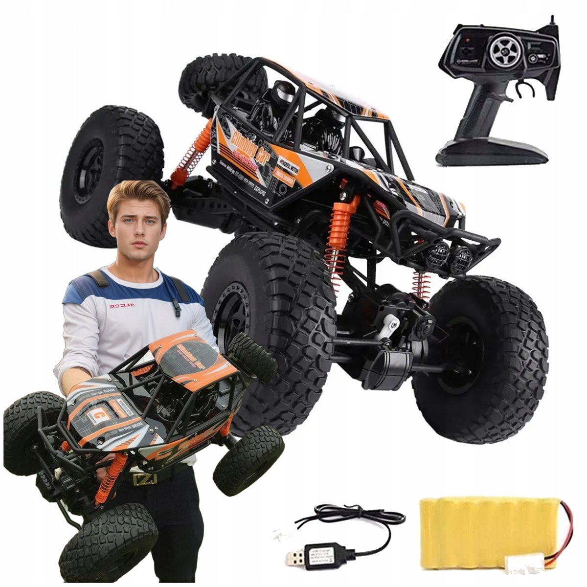 Samoch��d Zdalnie Sterowany RC Terenowy Du��y Na Pilota 50CM 4x4 Crawler