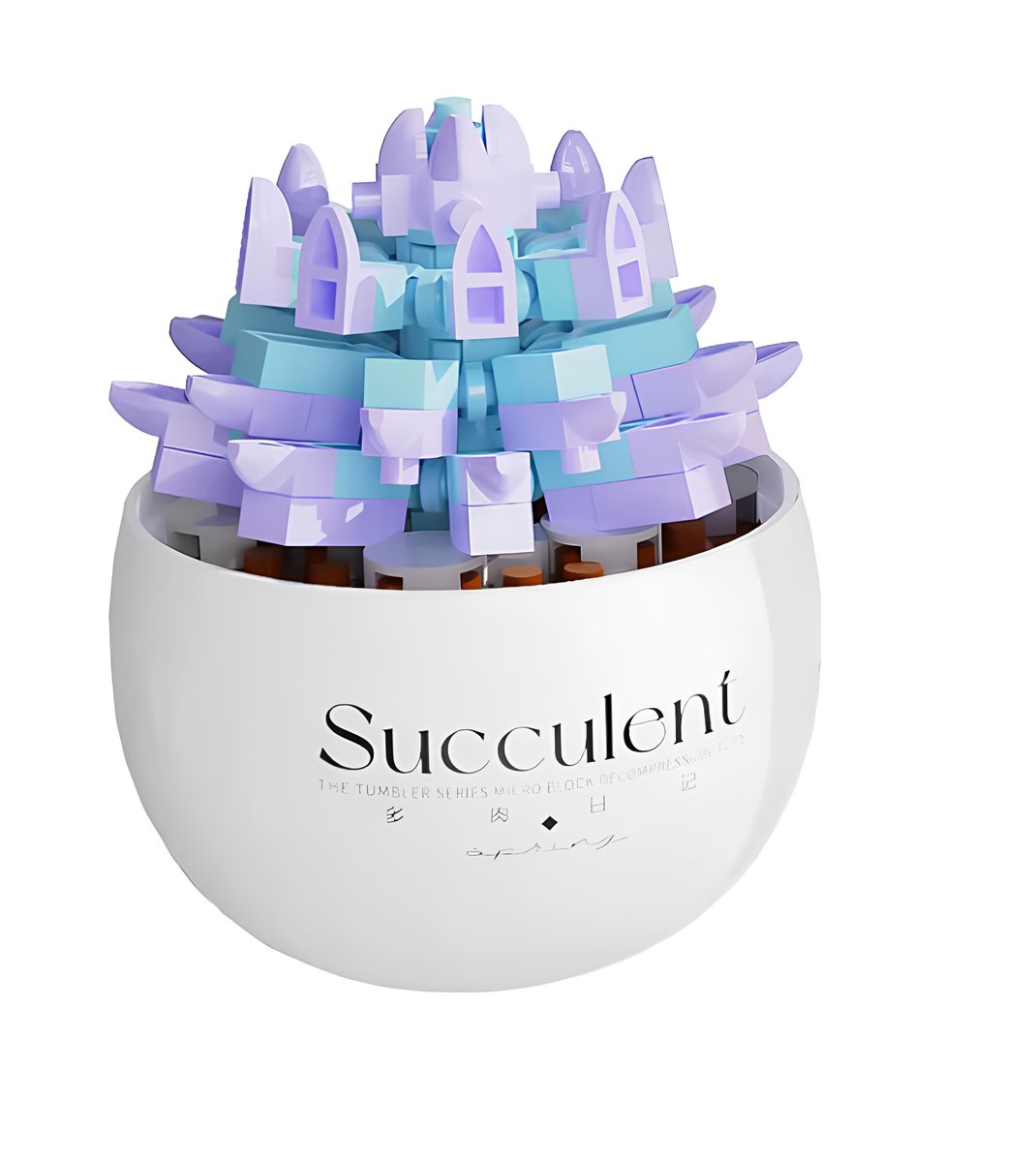 Klocki Roślina Kwiat W Doniczce Sztuczny Sukulent Układanka 3D Puzzle Prezent Dla Dzieci I Dorosłych Ozdoba Domu