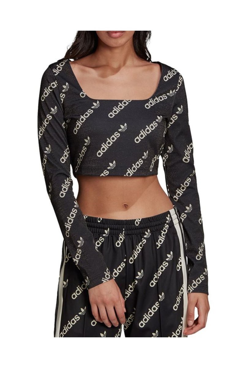 Koszulka damska Adidas Long Sleeve Crop sportowa z długim rękawem -S