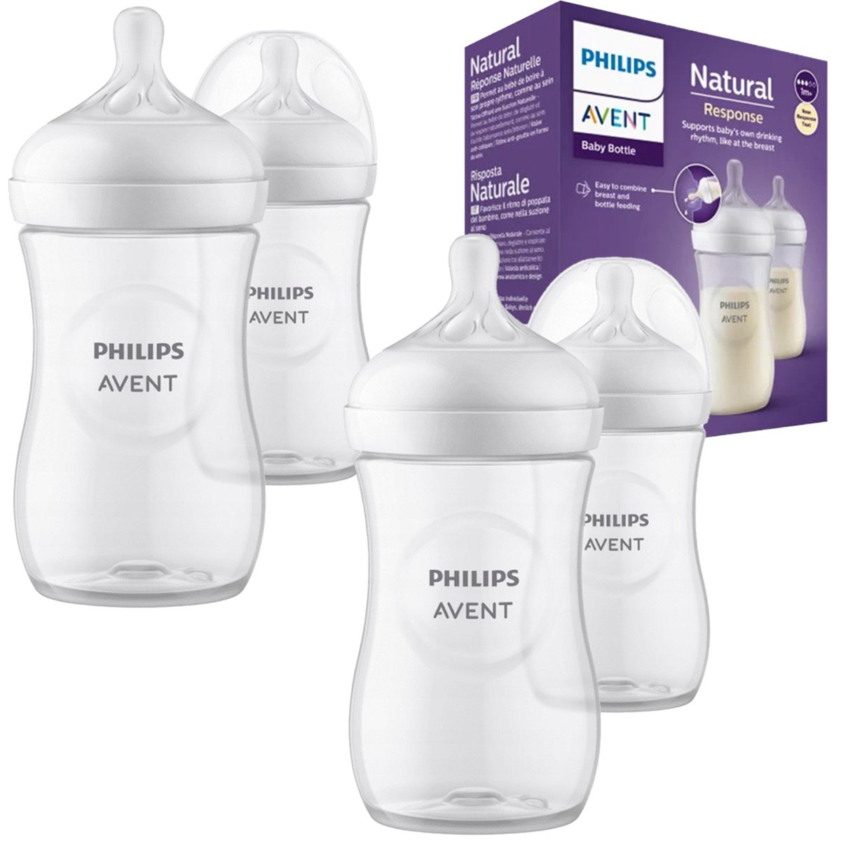 Zestaw 4X Antykolkowa Butelka Do Karmienia Dziecka Philips Avent Scy903/02