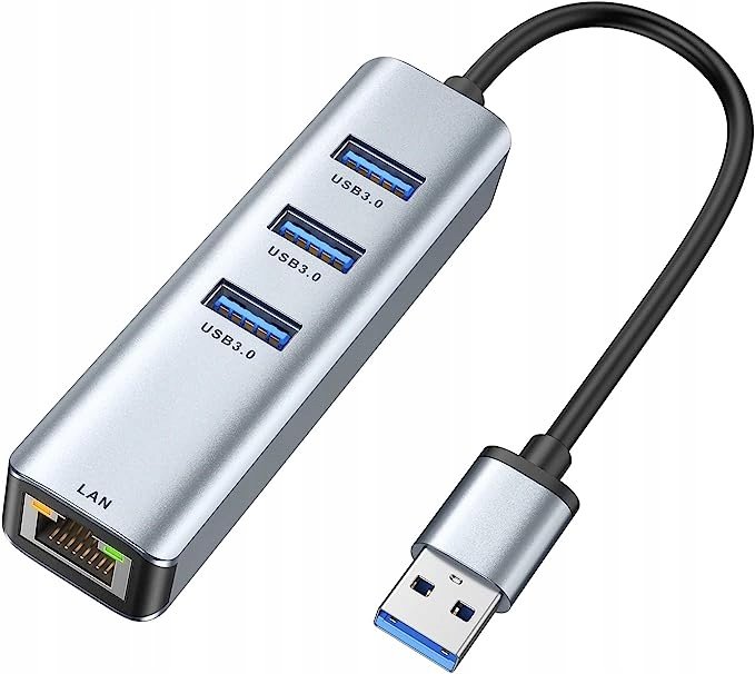 Adapter USB Ethernet Hub 3X USB 3.0 RJ45