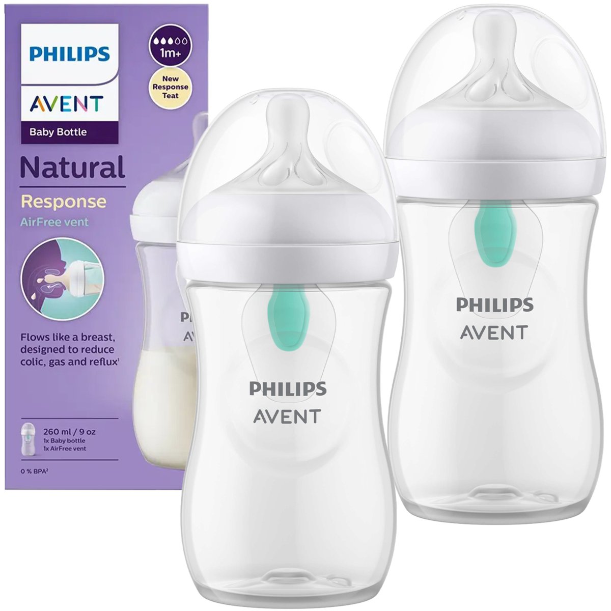 Zestaw 2X Butelka Philips Avent Responsywna Antykolkowa 260Ml Dla Dzieci1M+