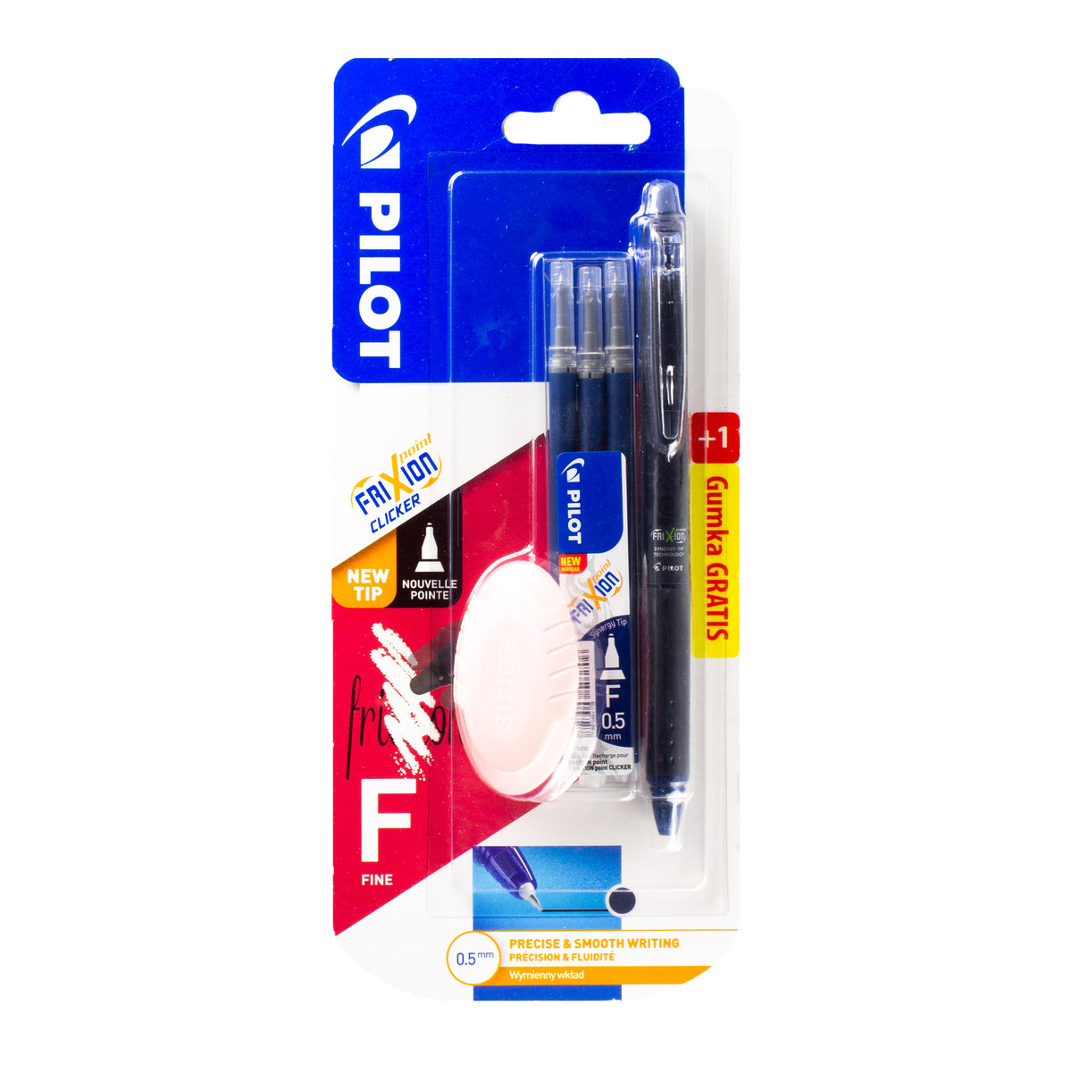PILOT FRIXION Clicker 0,5 granatowe + wkład x3