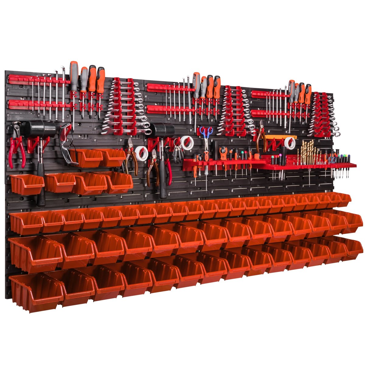 Tablica narzędziowa 172 x 78 cm ścianka warsztatowa 56 kuwety garaż regał