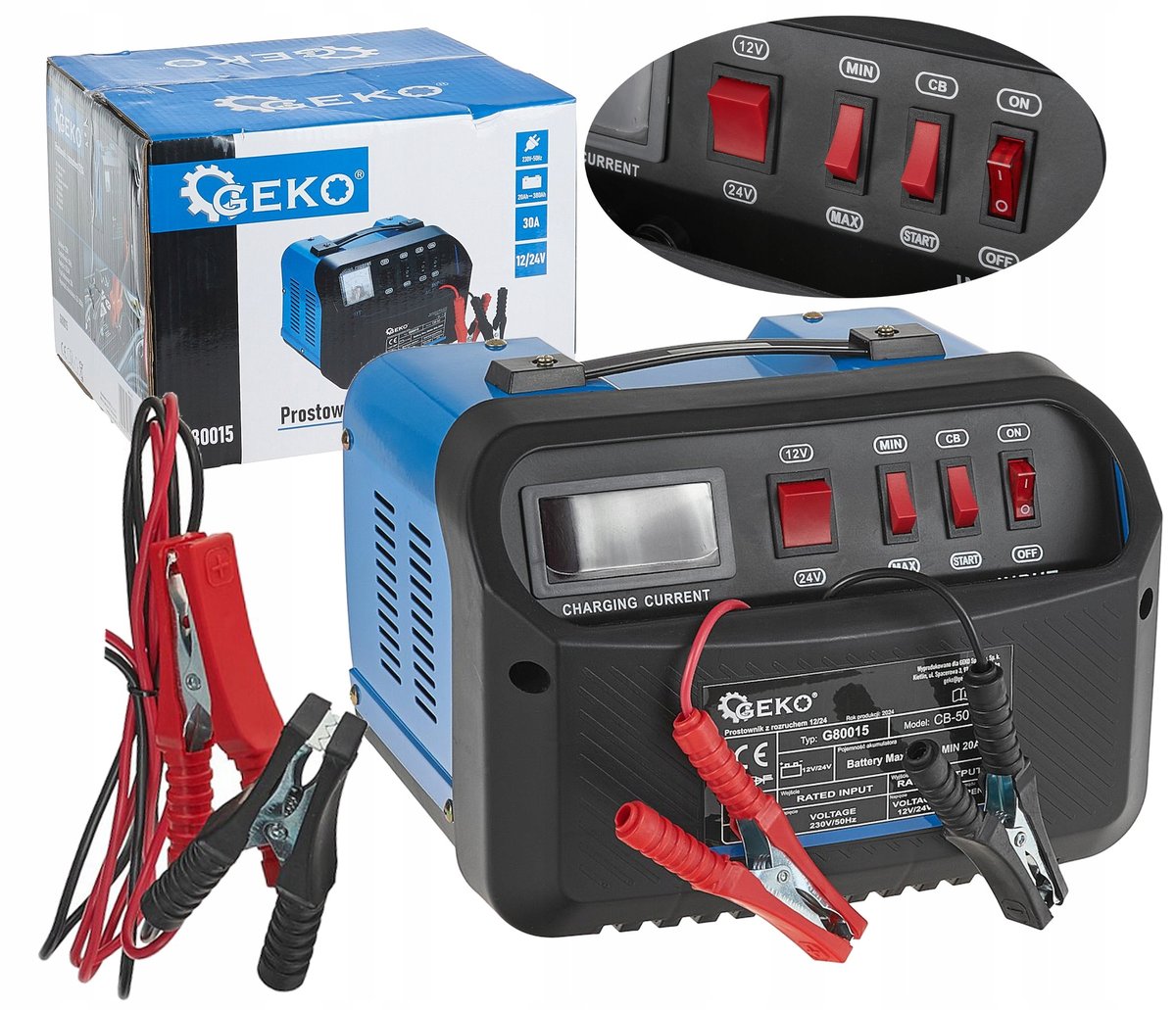 Geko CB-50 G80015 PROSTOWNIK Z ROZRUCHEM 12/24 CB-50 20-380AH