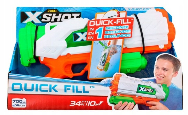 Pistolet X-Shot Zuru pistolet na wodę 700 ml BIAŁO ZIELONY ZASIĘG 10m MOCNY