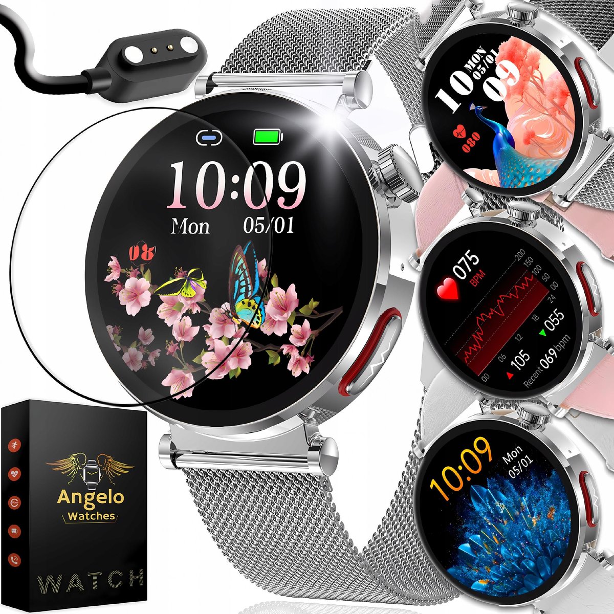 SMARTWATCH KARDIOWATCH DAMSKI POMIAR CUKRU CIŚNIENIEPPG EKG HRV MENU PL