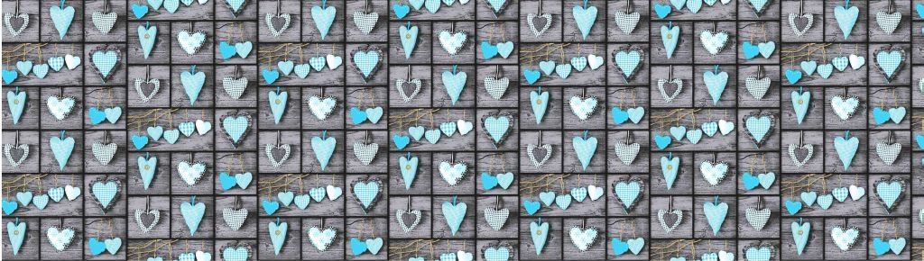 Pościel 200x220 Serca Szaro-Niebieskie