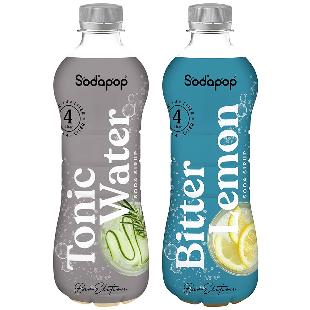 2x SYROP SODAPOP BAR EDITION TONIK + GORZKA CYTRYNA DO SATURATORA 500ml