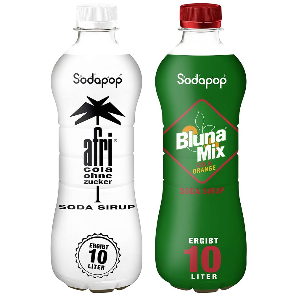 2x SYROP SODAPOP AFRI COLA BEZ CUKRU + COLA-POMARAŃCZA DO SATURATORA 500ml