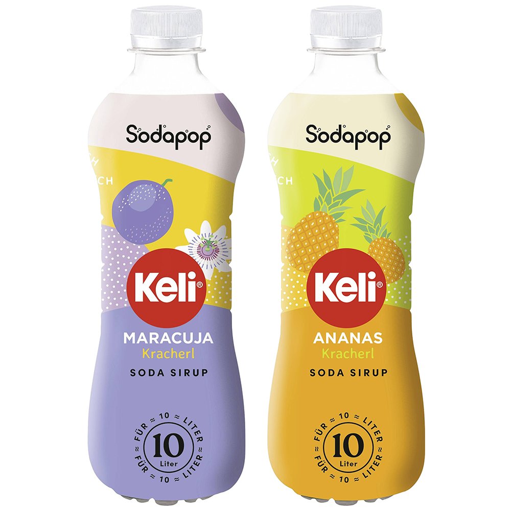 2x SYROP SODAPOP KELI ANANAS + KELI MARAKUJA KONCENTRAT DO SATURATORA 500ml