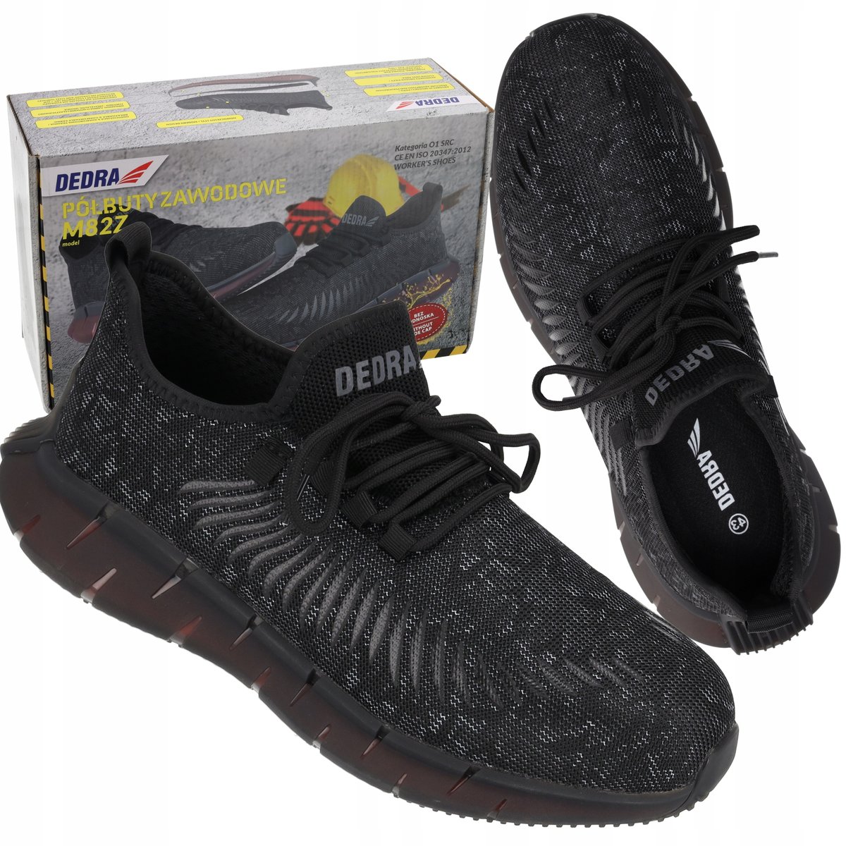 DEDRA PÓŁBUTY ROBOCZE BUTY ZAWODOWE 3D FLYKNIT KAT O1 SRC LEKKIE ROZM 46