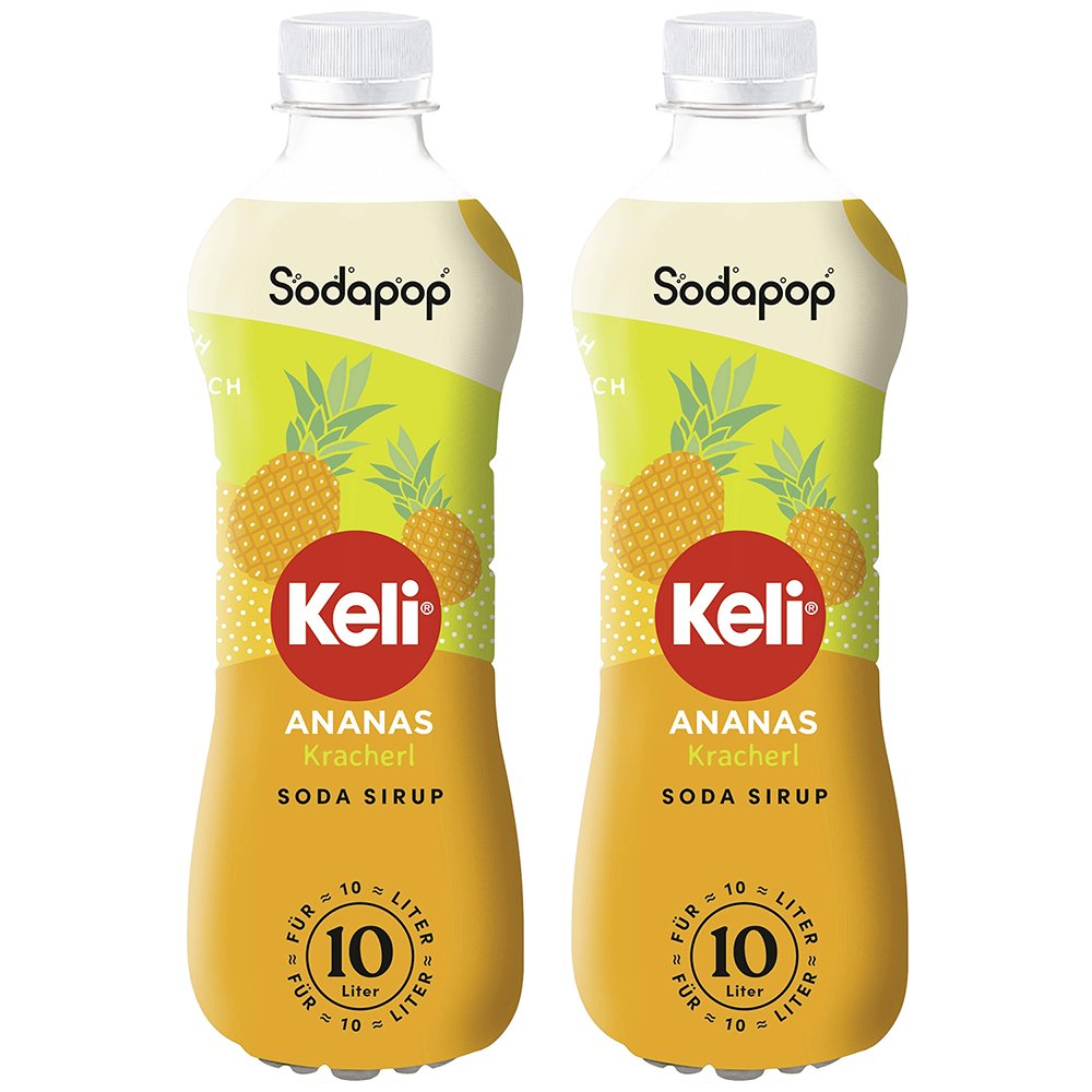 2x SYROP SODAPOP KELI ANANAS 500ml WEGAŃSKI KONCENTRAT DO SATURATORA NA 10L