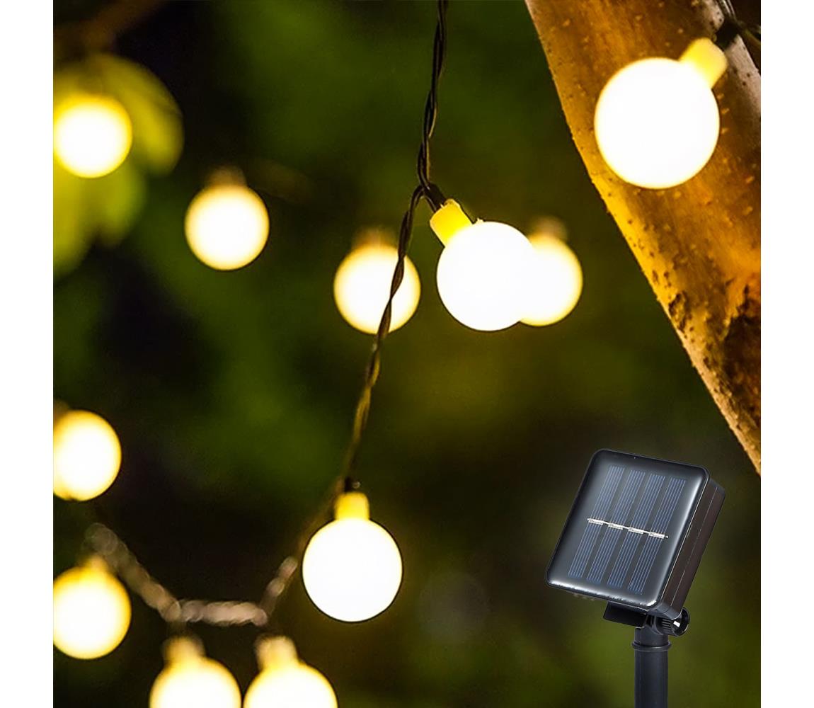 Brilagi - LED Solarny ozdobny łańcuch BUBBLE 200xLED/8 funkcji 20m IP65 ciepła biel