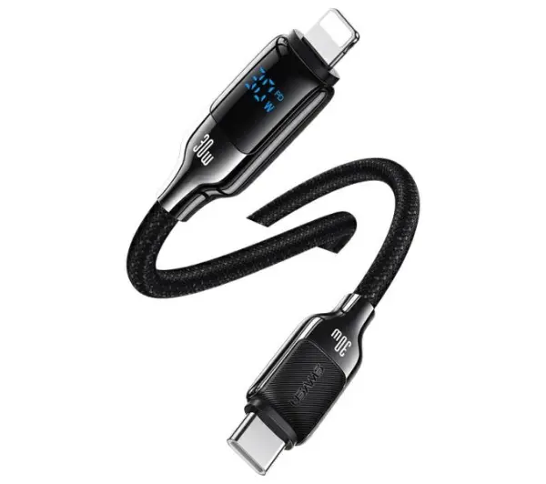 USAMS USB-C do Lightning 30W 1,2m Digital Display Zinc Alloy Fast Charging Data Cable HX Series